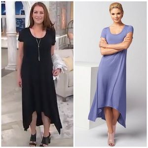 NEW H by Halston Regular Hi-Low Maxi Dress, Black